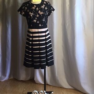 Black & peach pink dress by DANNY & NICOLE IN 10